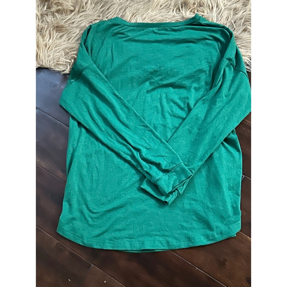 D. Touch Green Long Sleeve‎ Top with Plaid Pocket - Women's Size M - Picture 6 of 6